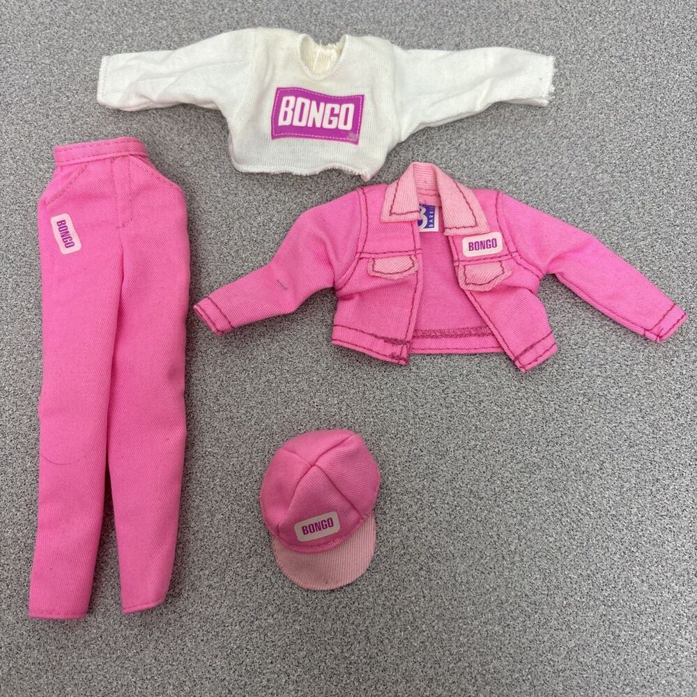 Vintage 1992 Mattel Barbie Bongo Logo Mixed Fashion, Jacket, Top, Pants, Cap